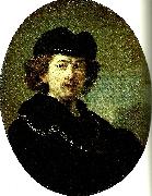 Rembrandt Peale autoportrait a' la toque painting